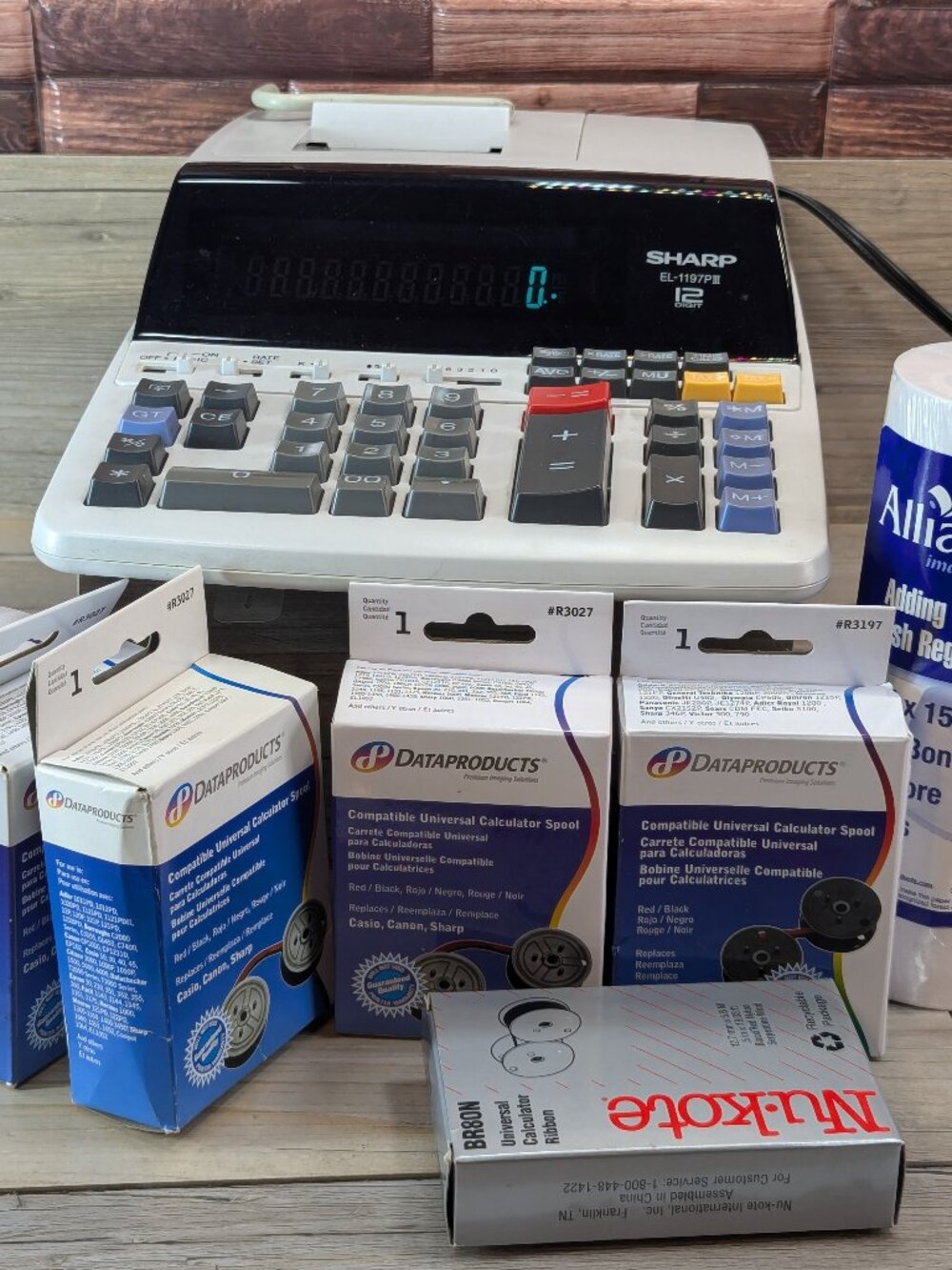 Sharp EL-1197PIII Heavy Duty Electronic 2 Color Printing Calculator Bundle Lot
